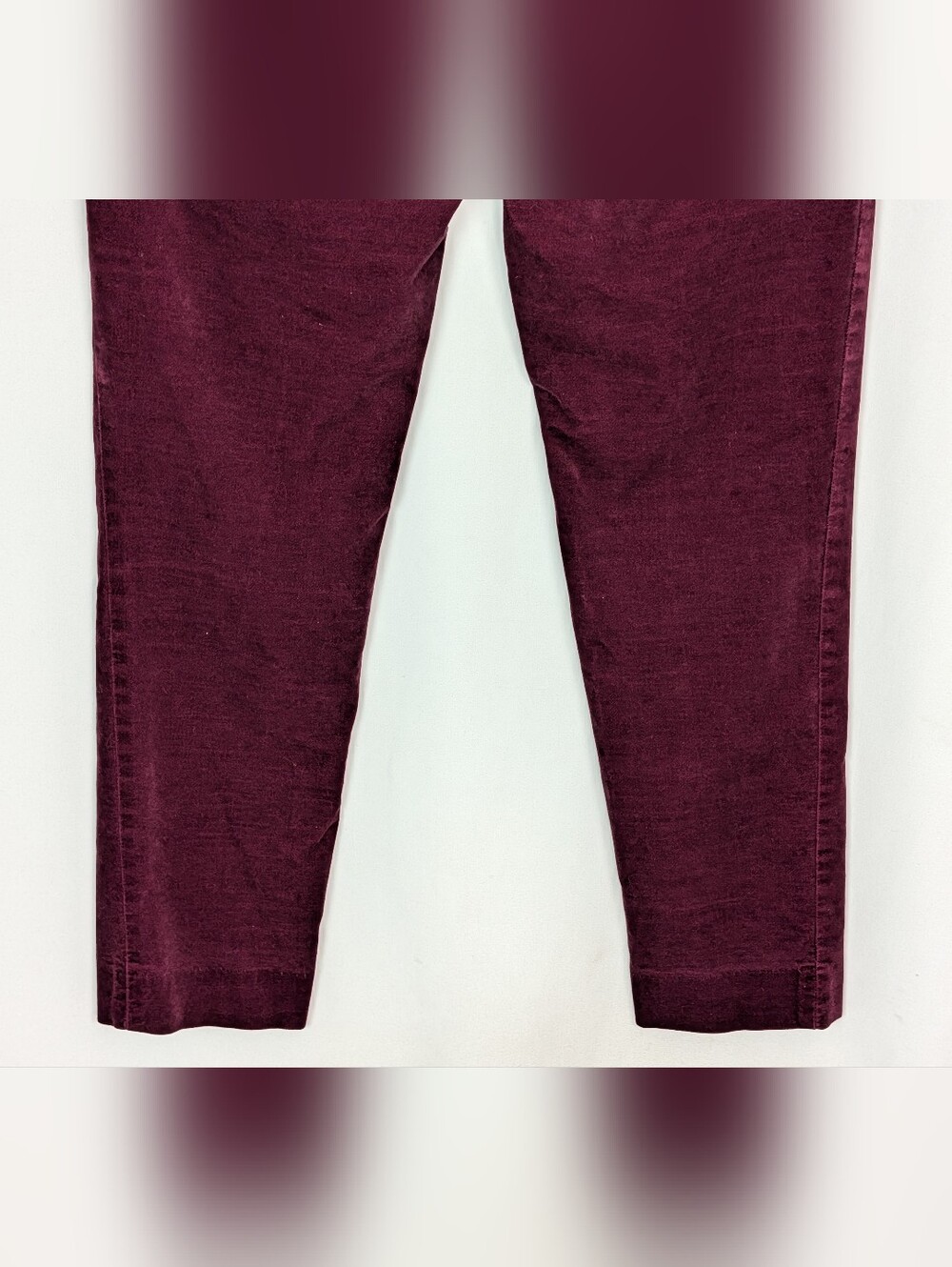 Banana Republic Sloan Velvet Pants Burgundy Wine Slim Straight Leg - Picture 9 of 15